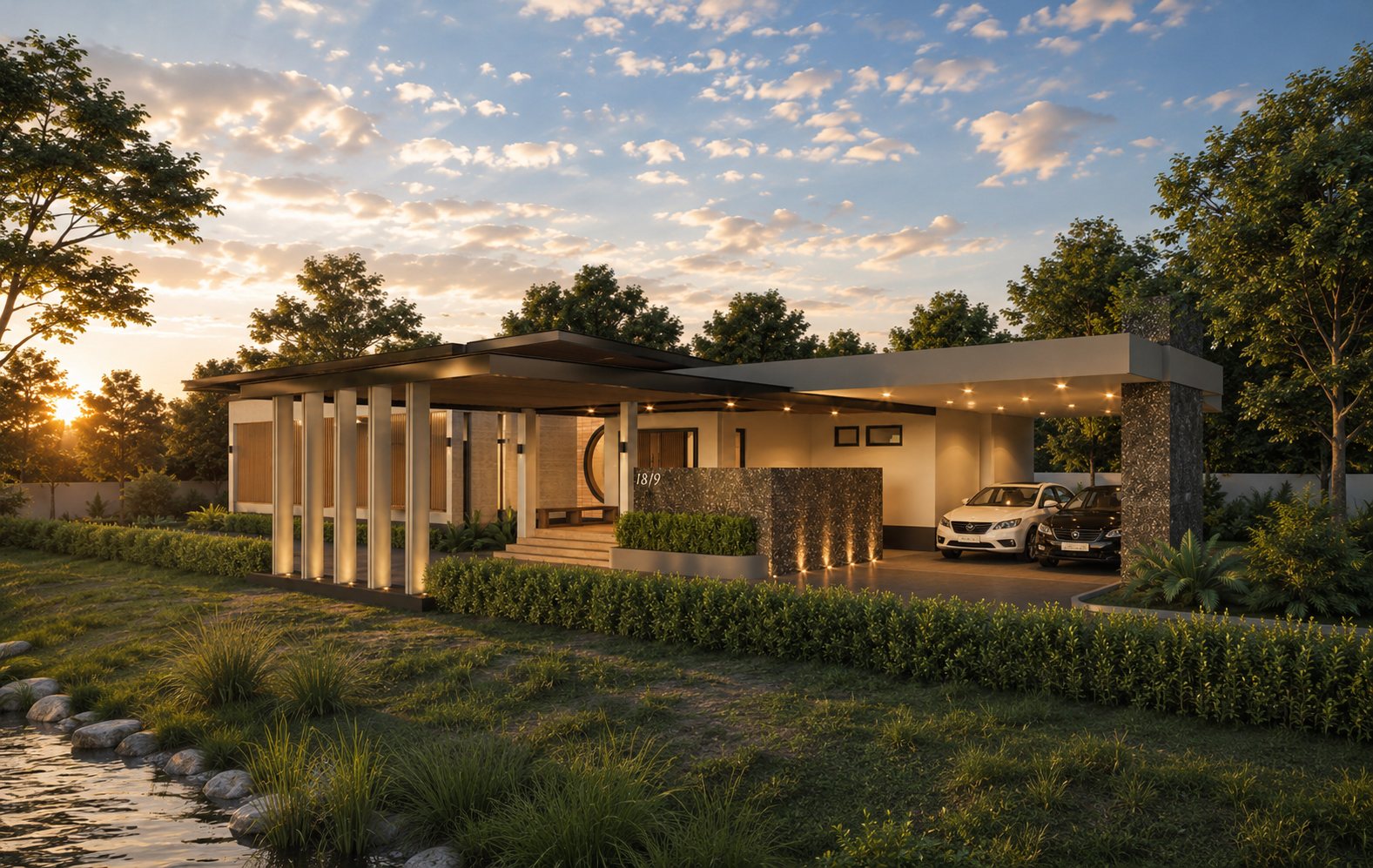 Baan San Sook living pavilion perspective