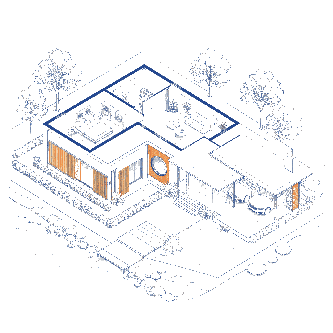 Baan San Sook isometric floor plan illustration
