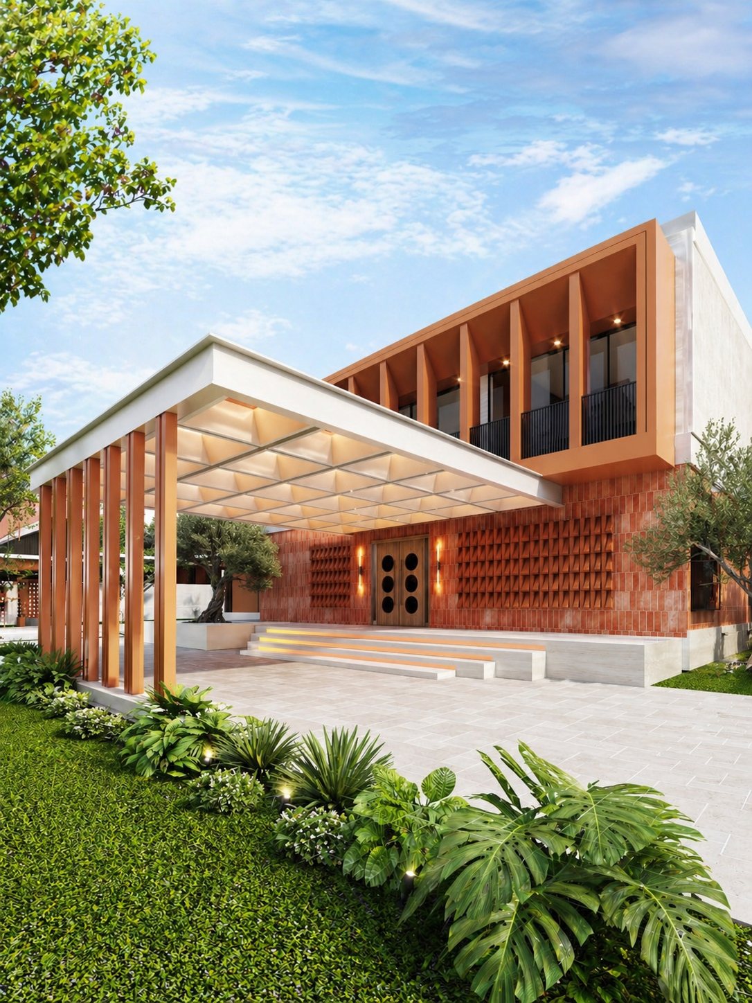 Boribot House pool terrace integration