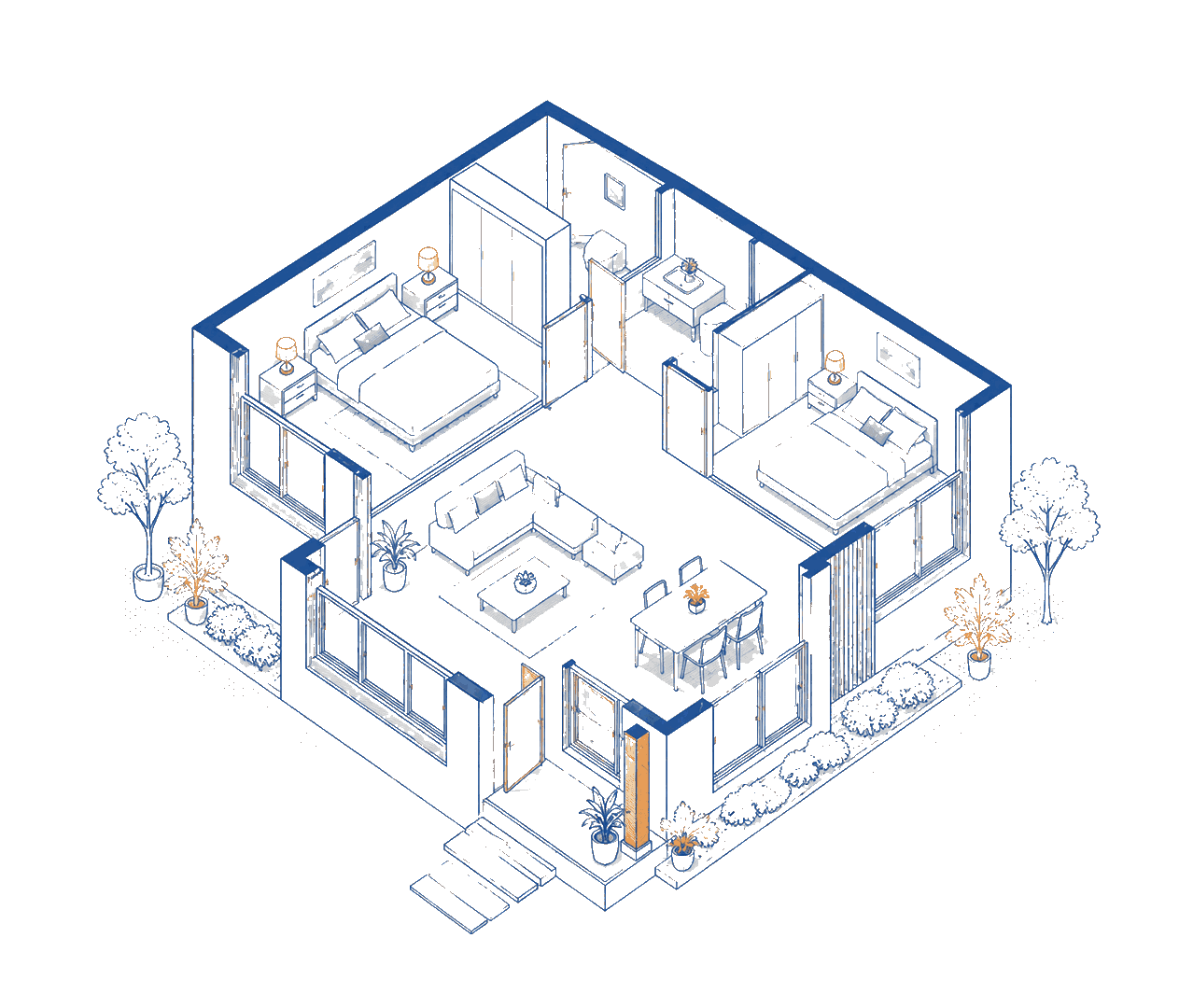 Grandio Residence isometric floor plan illustration