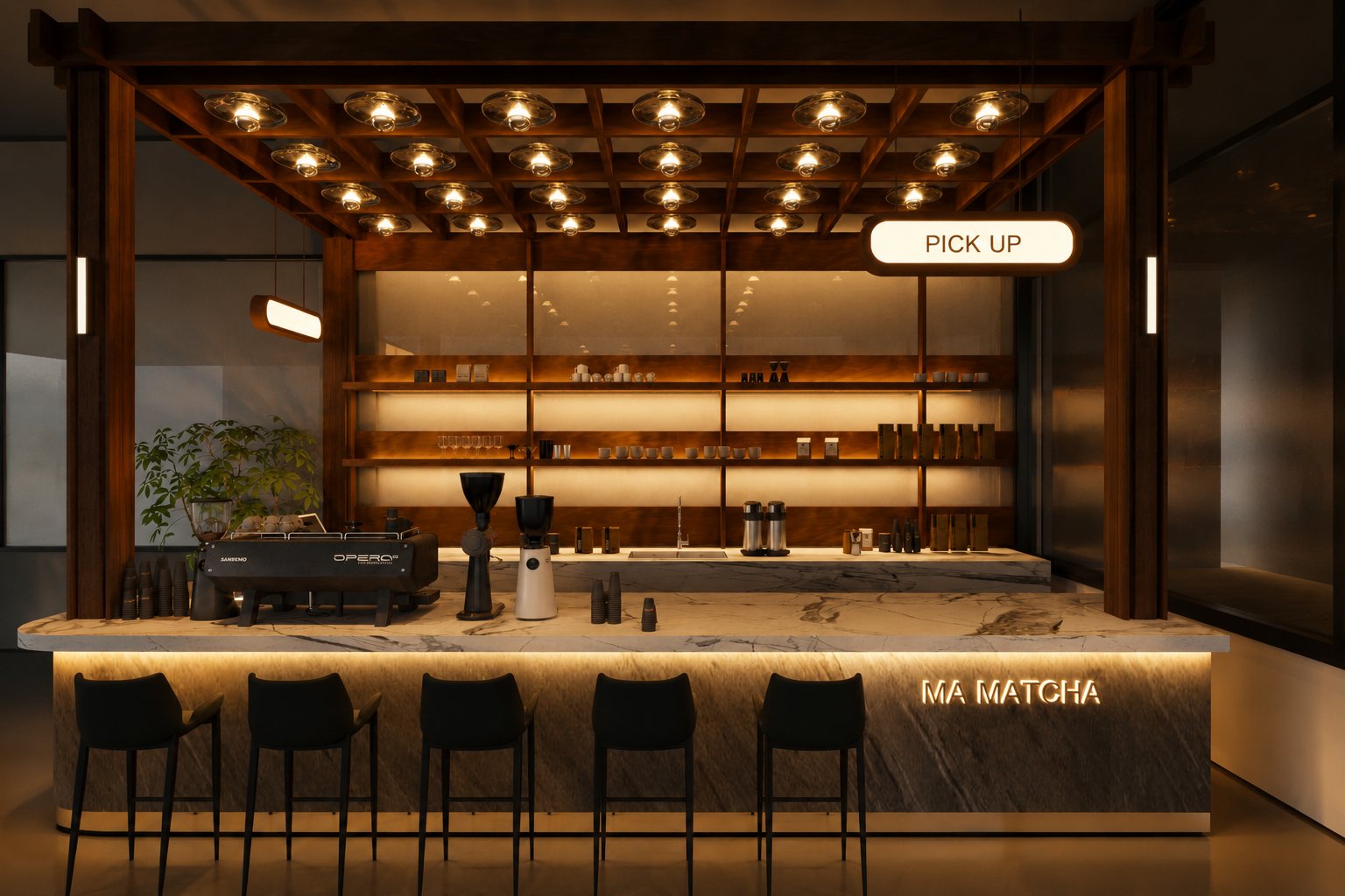 Ma Matcha tea bar counter